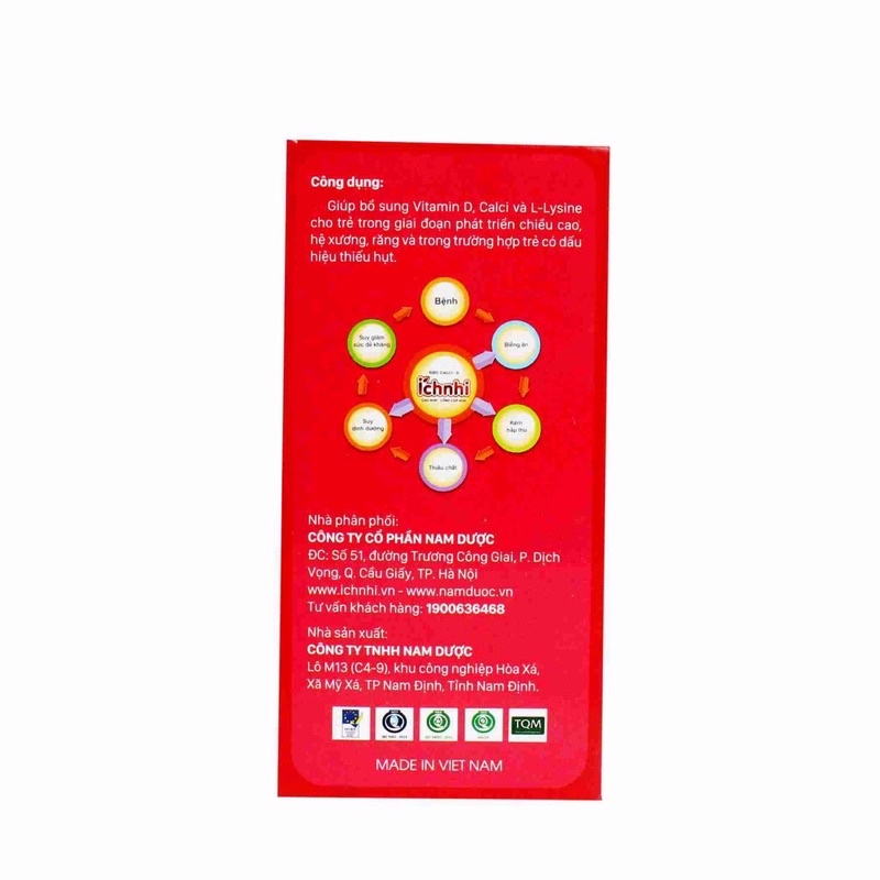 SIRO CALCI-D ÍCH NHI - Hộp 20 ống 10ml