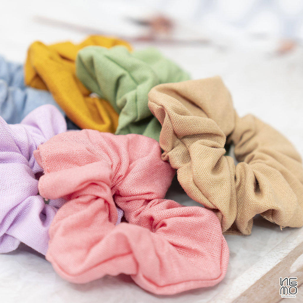 Cột tóc Scrunchies Linen Màu Hàn Quốc Cực Xinh Có Nhiều Màu Nemo Handmade - SL7M