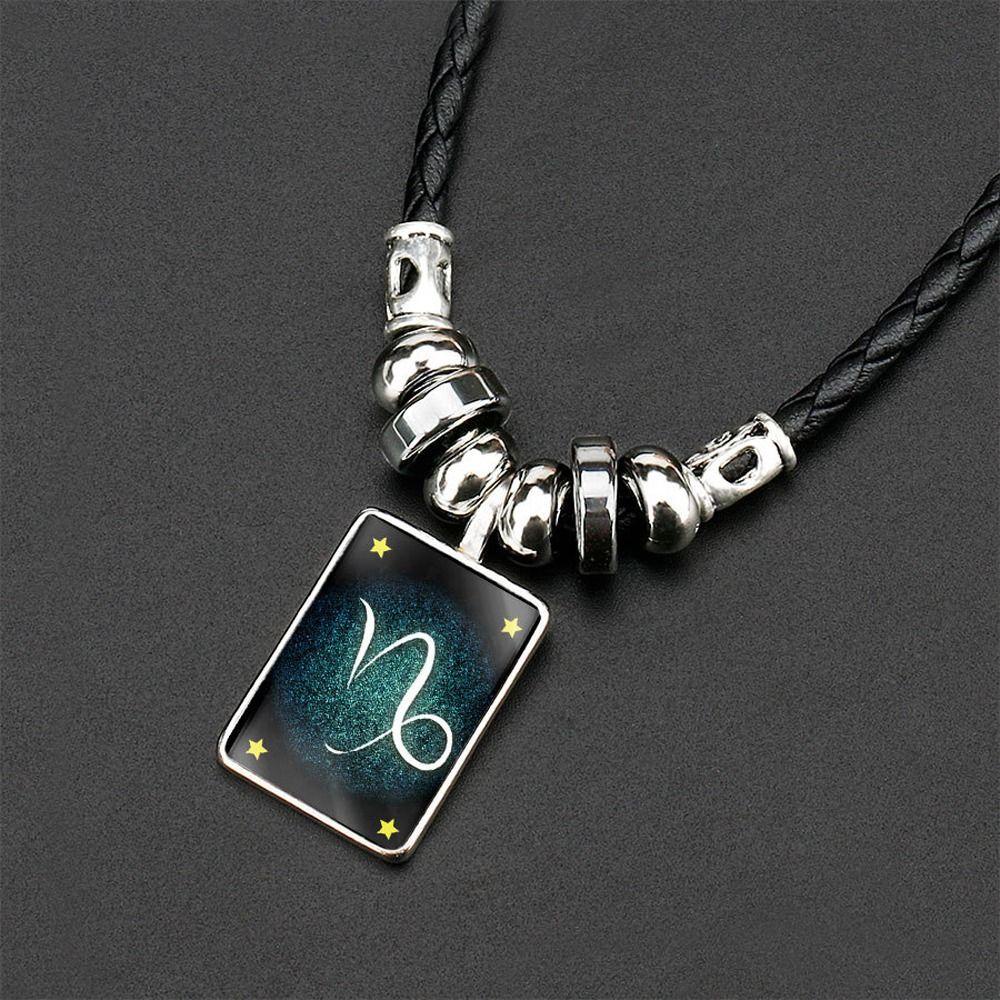 Vòng Cổ Choker Da PU Phối Mặt Hình 12 Cung Hoàng Đạo VANES1