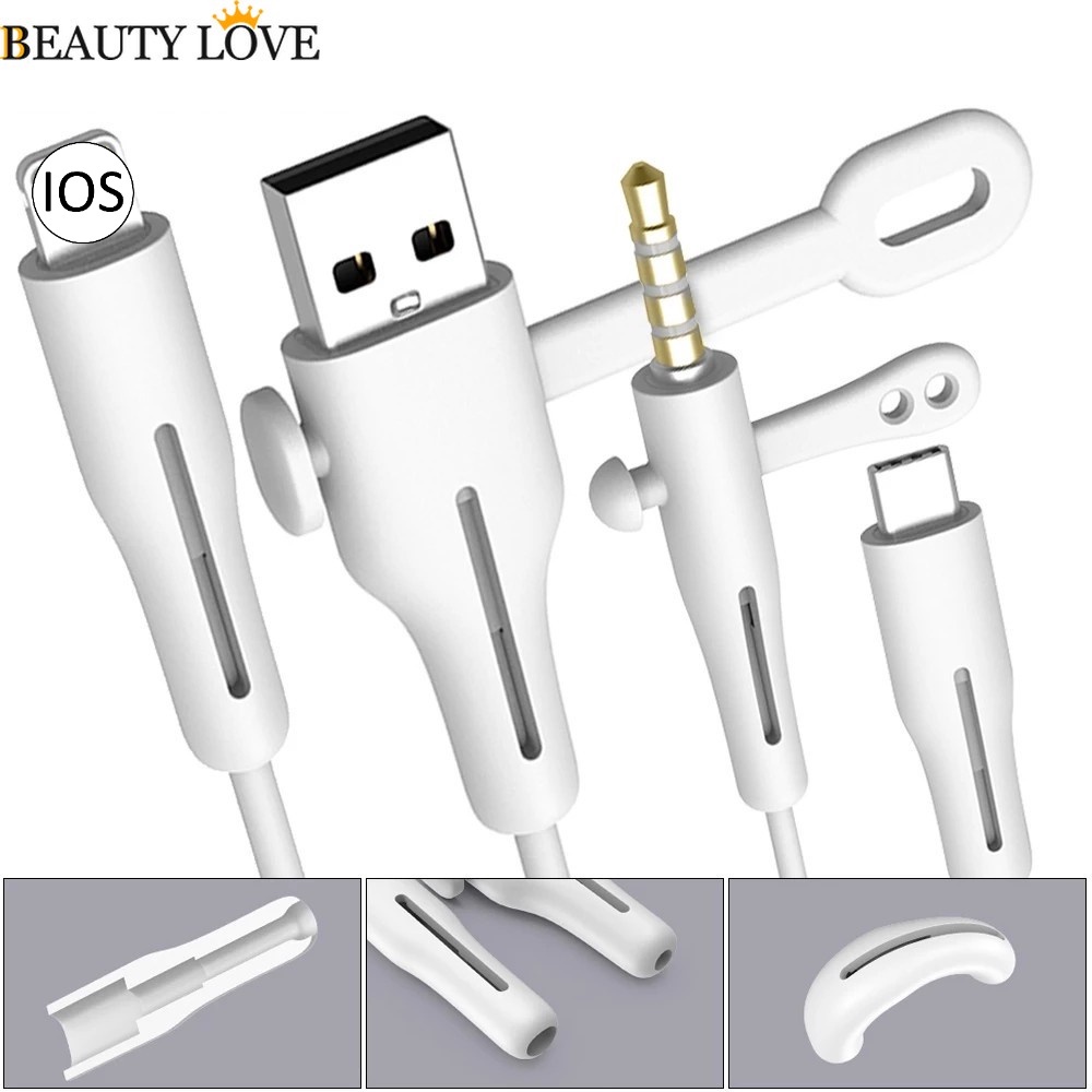 Phụ KiệN BọC Silicone BảO Vệ Dây CáP SạC USB 2 Trong 1 Cho Apple Iphone