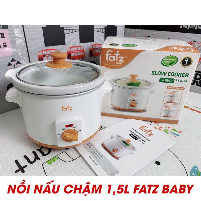 [TẶNG TI GIẢ NUK] Nồi nấu chậm FATZ BABY dung tích 1,5L / 2L / 2,5L dùng để nấu cháo và hầm thức ăn cho bé ăn dặm