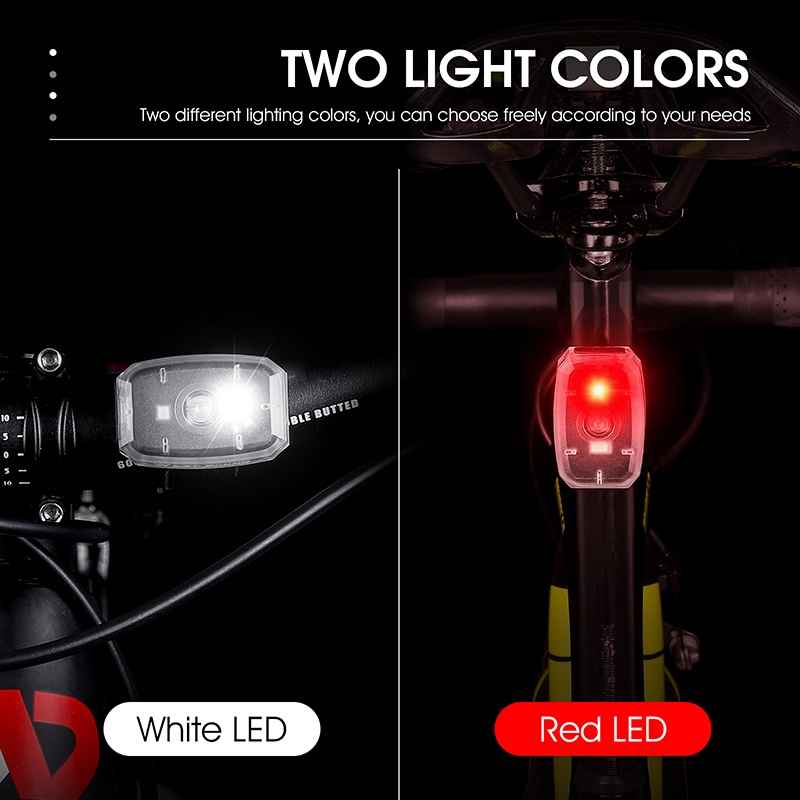 Đèn gắn đuôi xe đạp mini WEST BIKING chống nước sạc bằng cổng USB 2 màu đèn 4 chế độ