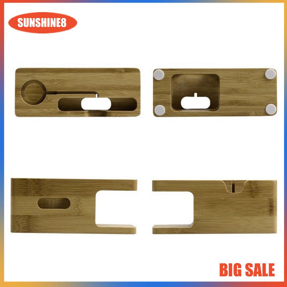 Giá Đỡ Kiêm SạC BằNg Gỗ 2 Trong 1 TiệN DụNg Cho iP