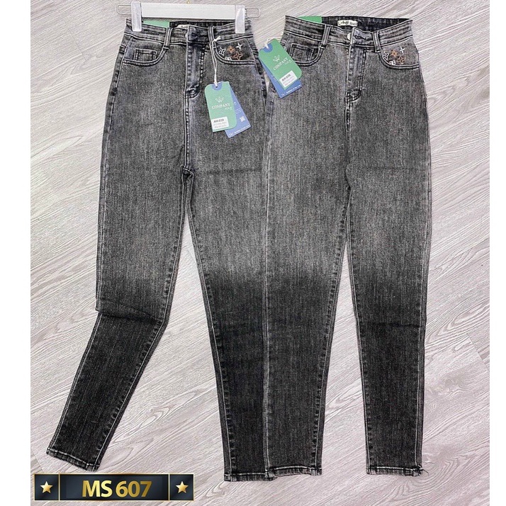 Quần jean nữ co giãn, quần bò lưng cao 9 tấc dáng ôm body cạp cao nhiều mẫu anhkhoi68_shop ms607