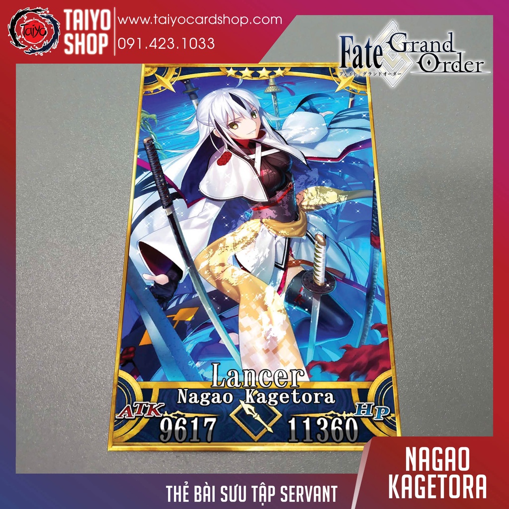 Thẻ bài custom card bánh xốp anime Fate/Grand Order FGO để sưu tầm tự chọn Nagao Kagetora