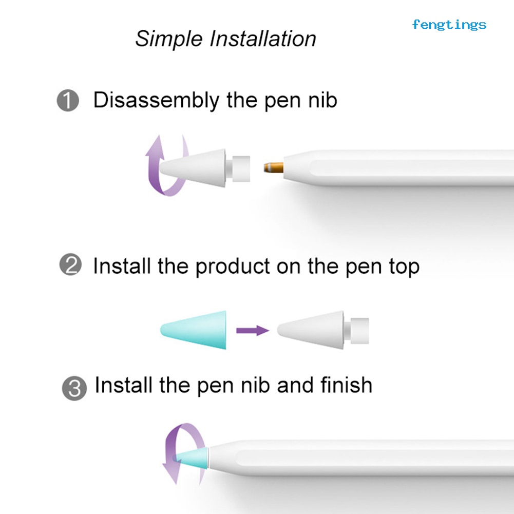 Set 1/4/8 Vỏ Bọc Bảo Vệ Đầu Bút Cảm Ứng Mịn Màng Cho Apple Pencil 1/2