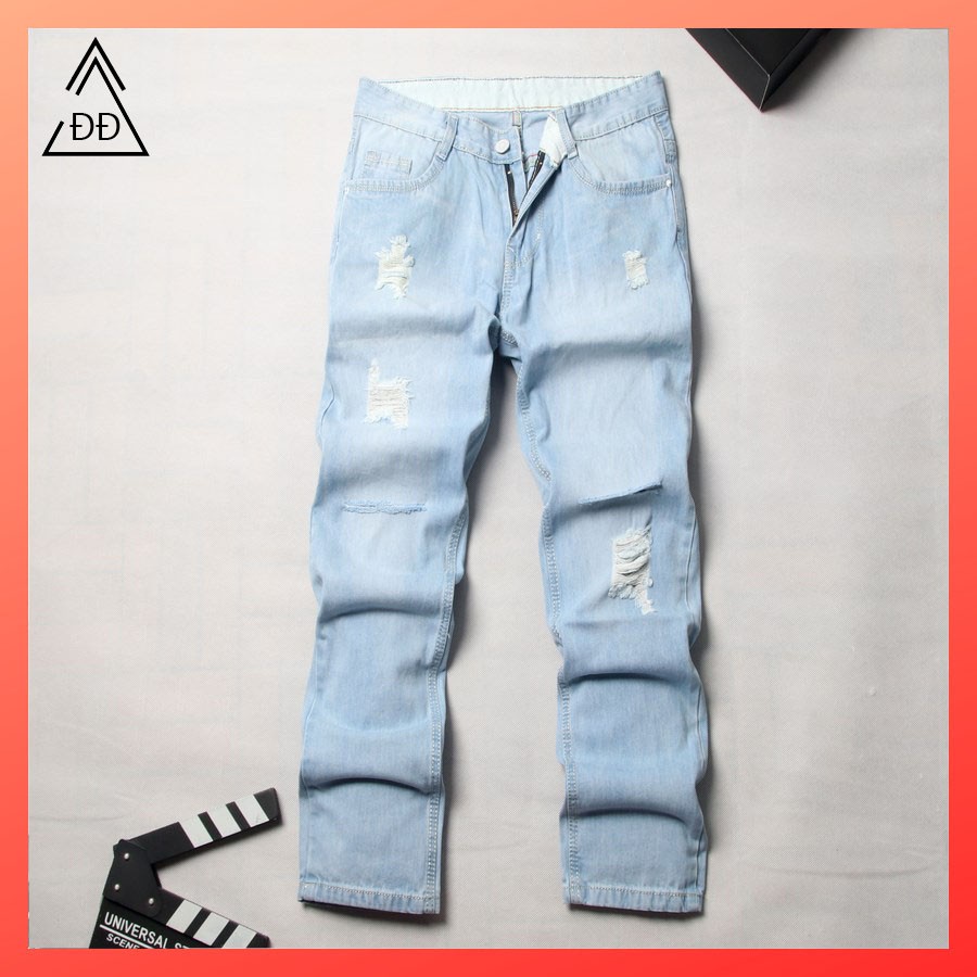 GIẦY đẹp Quần bò nam ống suông xanh bạc [FREESHIP] D178 shop Địch Địch chuyên quần jean giá tốt . . 