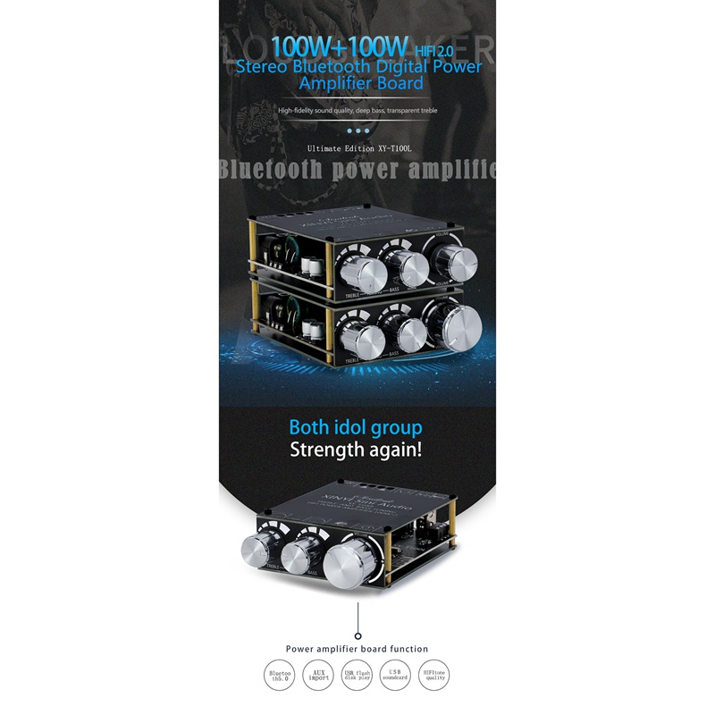 Bảng Mạch Khuếch Đại Âm Thanh Bluetooth 5.0 100W + 100W 2.1 Kênh 2.1 Chuyên Dụng Cho Gia Đình XY-T100L