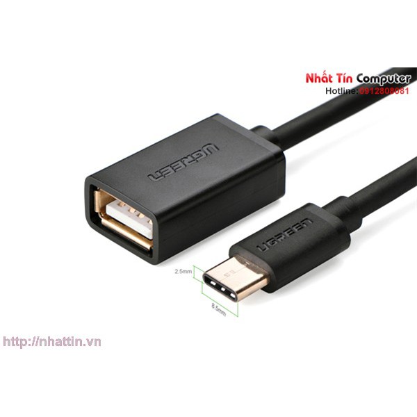 Cáp OTG USB Type-C sang USB 2.0 chuẩn A cổng âm - Ugreen 30175 chính hãng