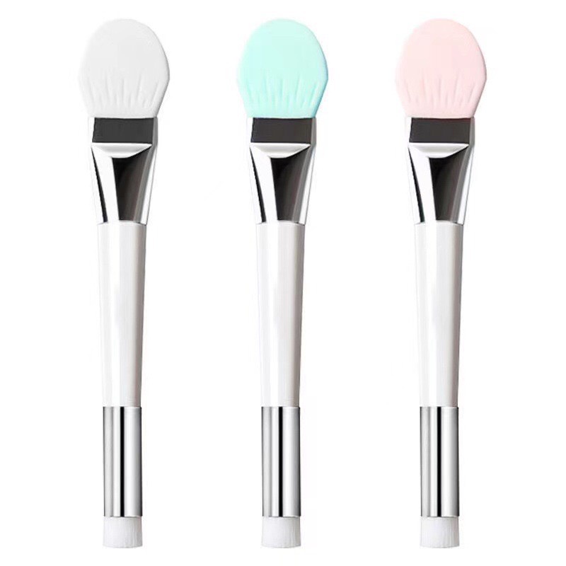 CỌ ĐẮP MẠN NẠ 2 ĐÀU SILICON LÔNG MÈM MƯỢT-Chổi quét mask cao cấp-MÀU NGẪU NHIÊN
