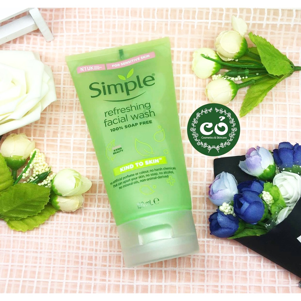 [Mã SKAMPUSH10 giảm 10% đơn 200K] Sữa Rửa Mặt Simple Kind To Skin Refreshing Facial Wash