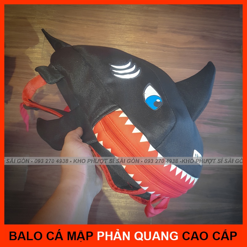 CHỌN MÀU - [Rẻ vô địch] Balo cá mập phản quang đựng mũ bảo hiểm cao cấp màu đen siêu cute đi du lịch