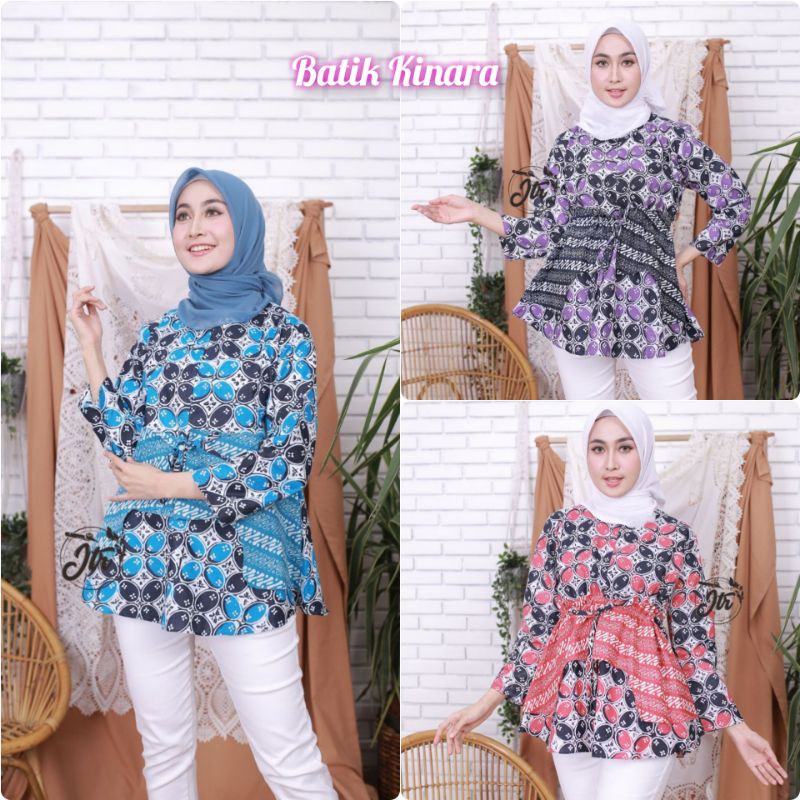 Áo blouse công sở batik của phụ nữ hiện đại