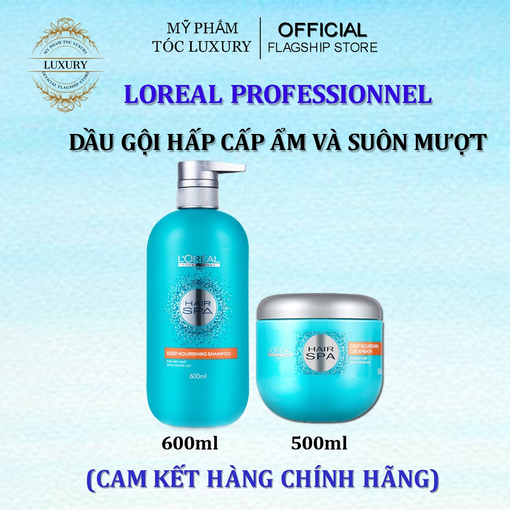 Dầu gội hấp loreal suôn mượt cấp ẩm cho tóc Hair spa 600ml-500ml