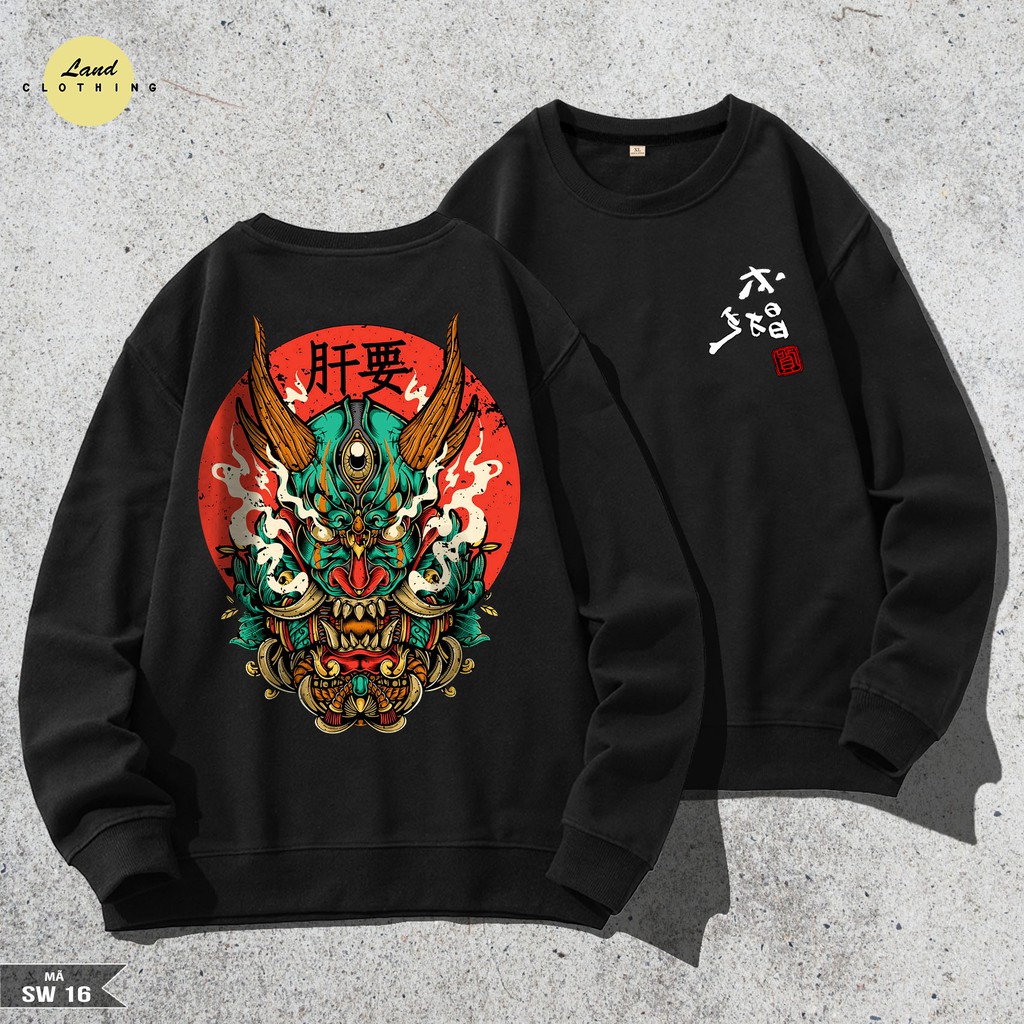 ÁO SWEATER chất NỈ  " HỌA TIẾT MẶT QUỶ" phong cách , cực ngầu ĐỘC LẠ (16)