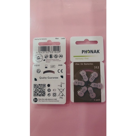 Pin máy trợ thính size 312 Phonak