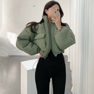 Áo khoác phao dáng ngắn croptop