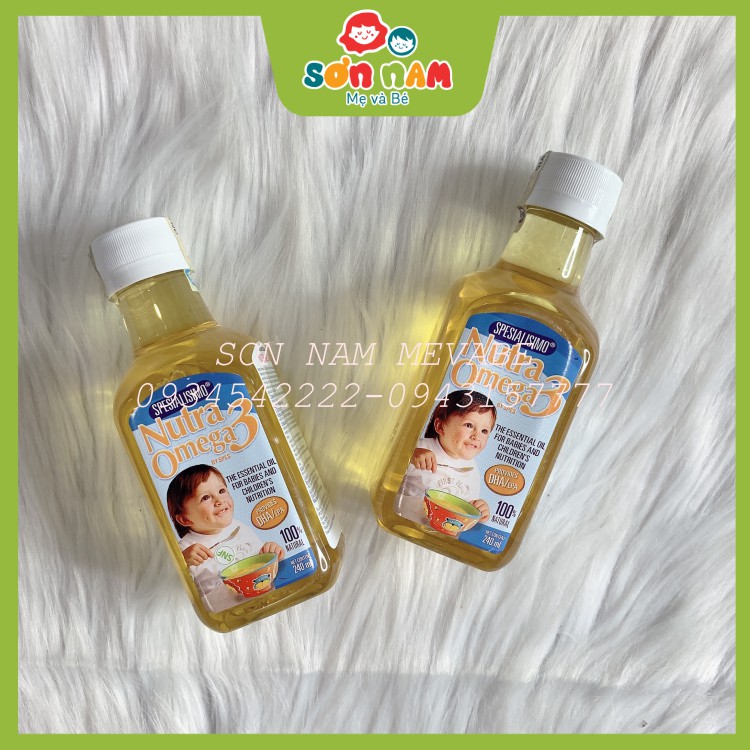 Dầu cá hồi Nutra Omega 3 cho bé ăn dặm 240ml (Date 05/2022)