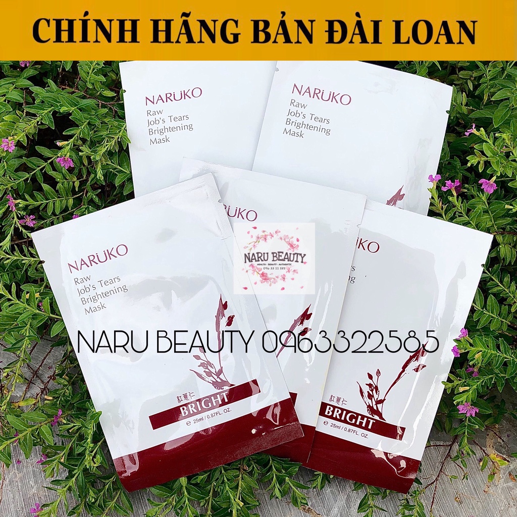 [CHÍNH HÃNG ĐÀI LOAN] Hộp mặt nạ Naruko se khít lỗ chân lông Ý Dĩ Nhân Đỏ