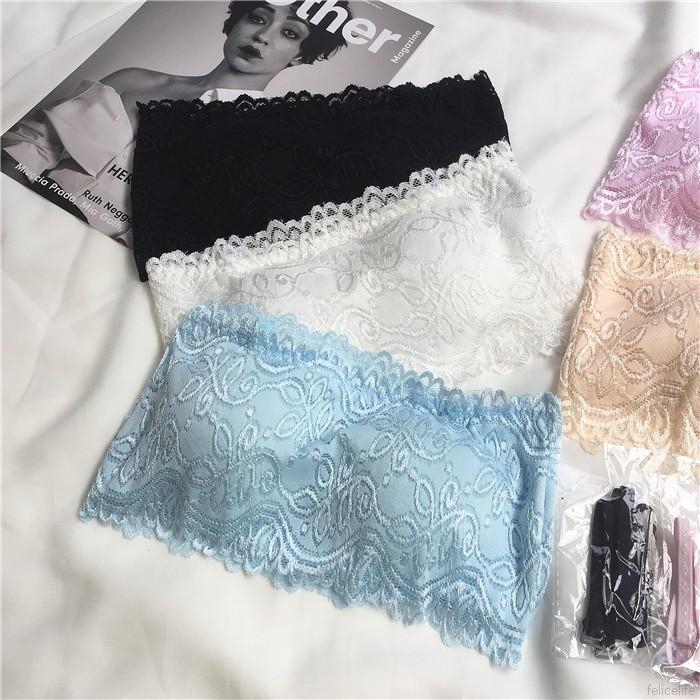 Áo lót ống ren hoa có mút lót tiện dụng