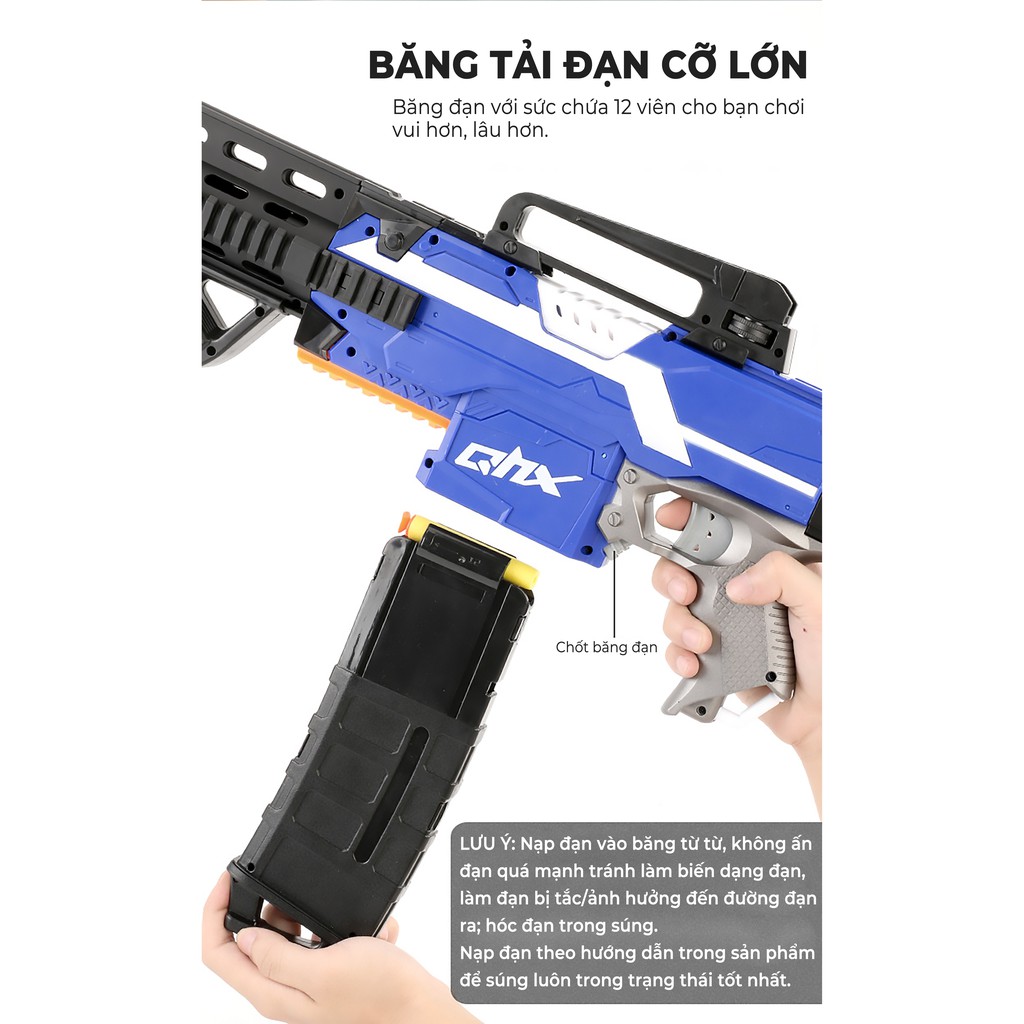 Đồ Chơi Vận Động Cỡ Lớn Rifle-M416 Auto 3 Chế Độ Chơi, Bắn Xốp Cỡ Tiêu Chuẩn