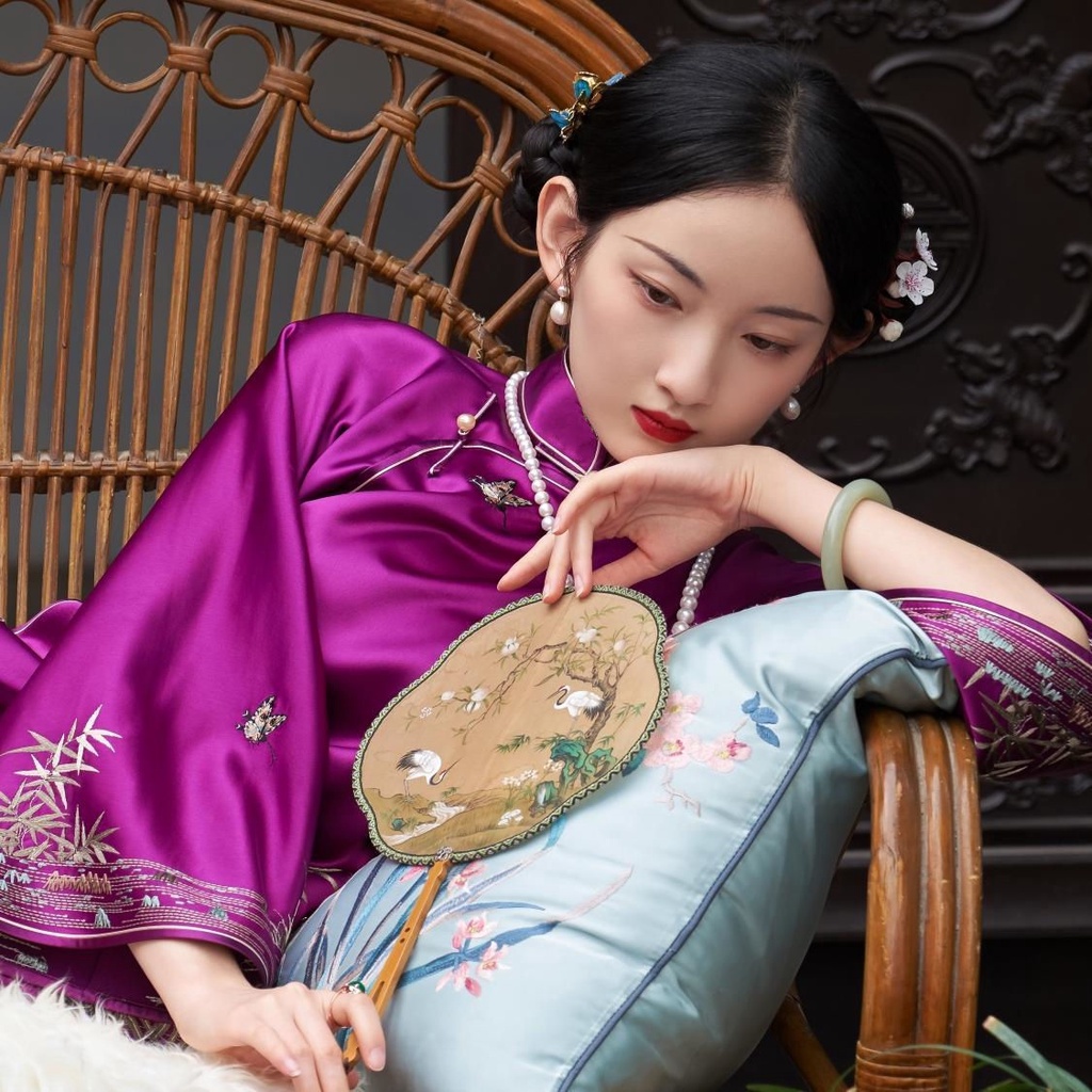Bán Chạy#Đầm Sườn Xám Tay Lửng Dáng Ôm In Họa Tiết Phong Cách Trung Hoa Cổ Điển Thời Trang Xuân Hè 2022 7 / 29