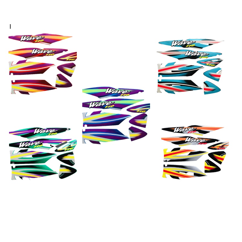 Trọn bộ tem trang trí xe Wave thái 110, Wave xương cá hàng chuẩn 3 lớp siêu bền như tem zin