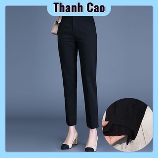 Quần tây baggy nữ công sở gấu lệch vải tuyết mưa
