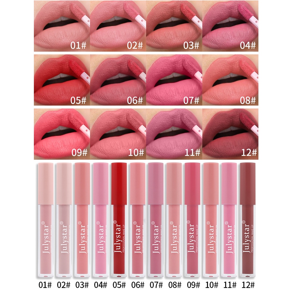 Son Kem Lì Chống Nước Lâu Phai 12 Màu Sắc Lựa Chọn