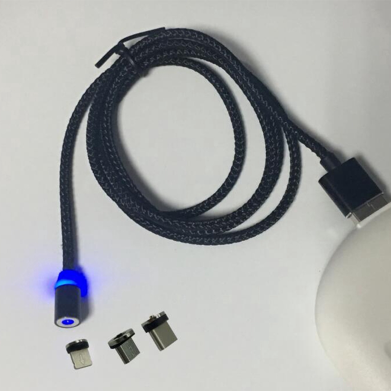 Dây Cáp Sạc Nam Châm 2m 3 Trong 1 Xoay 360 Độ