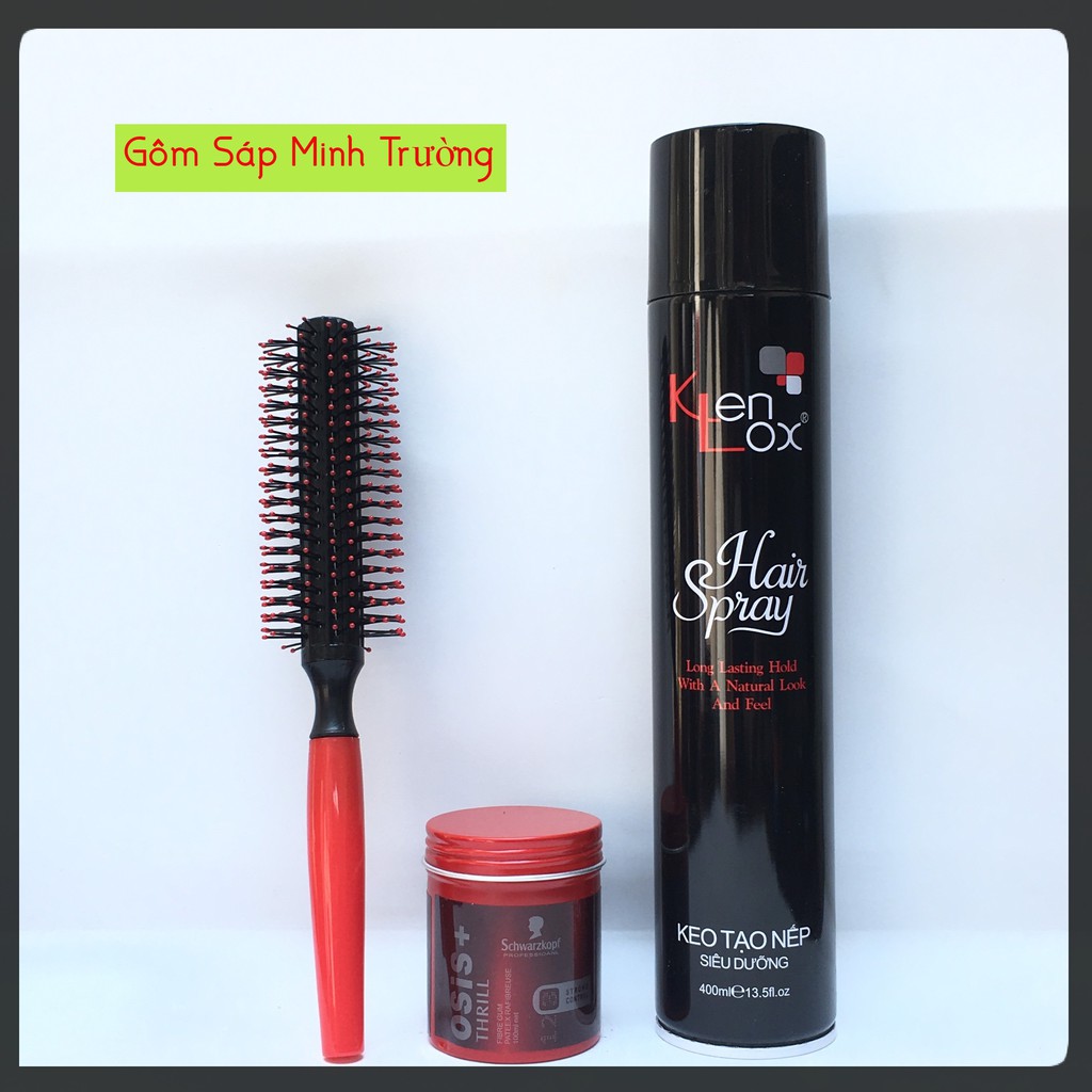Combo Gôm Kenlox Siêu Cứng Thơm 400ml chính hãng + sáp Vuốt Tóc osis Thrill