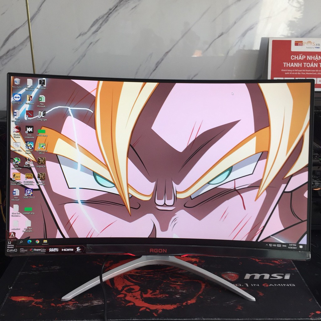 màn hình AOC AG322FCX 32Inch Cong/ 144Hz, (NEW), Full BOX, Bảo hành 36 tháng