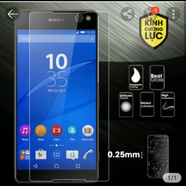 Bộ 2 kính cường lực sony C5 cao cấp chống vỡ