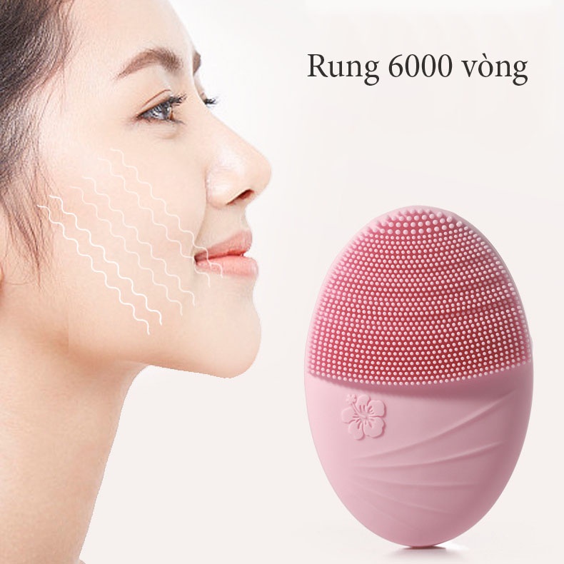 Máy rửa mặt PINKEGGS từ silicon hỗ trợ massage chống thấm nước