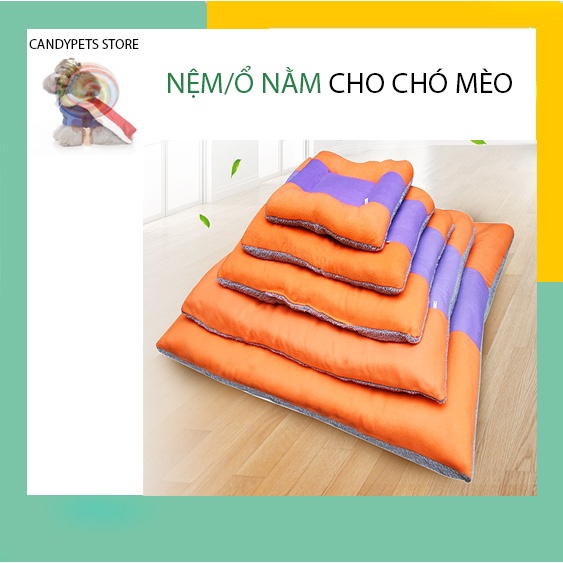 Đệm cho chó mèo,nệm cho chó mèo nằm ngủ giá rẻ size cỡ lớn hình chữ nhật CANDYPET