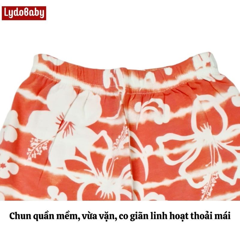 Bộ đồ quần áo dài tay cho bé gái mùa hè thu LYDO BB 100% cotton họa tiết hoa lá điệu đà nổi bật từ 2 đến 12 tuổi