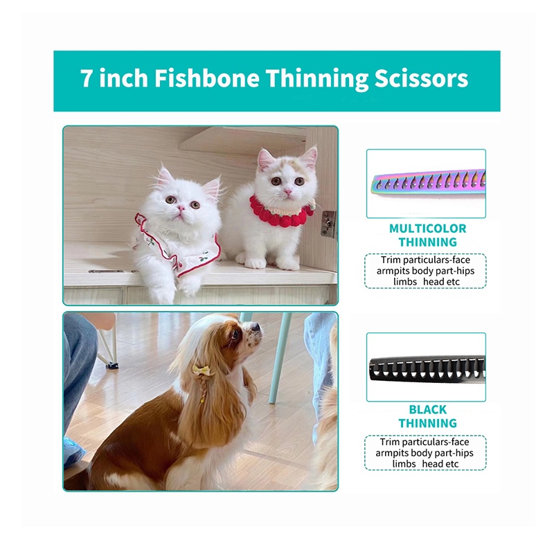 Kéo Cắt Tỉa Lông Thú Cưng Hình Xương Cá 7 inch 35% - 50%
