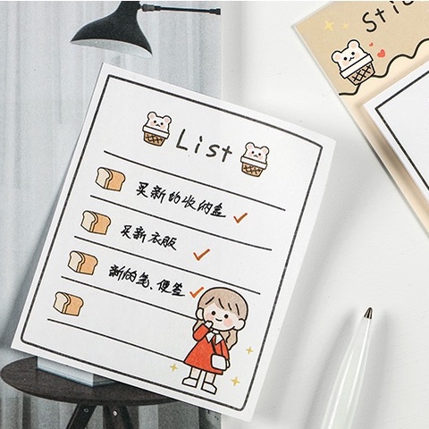 Giấy ghi chú lên kế hoạch hàng tuần dễ thương