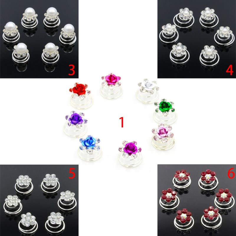 Trâm Cài Tóc Dạng Xoắn Ốc Đính Pha Lê Cho Cô Dâu YOUYO