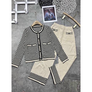 Set len Caro quần suông