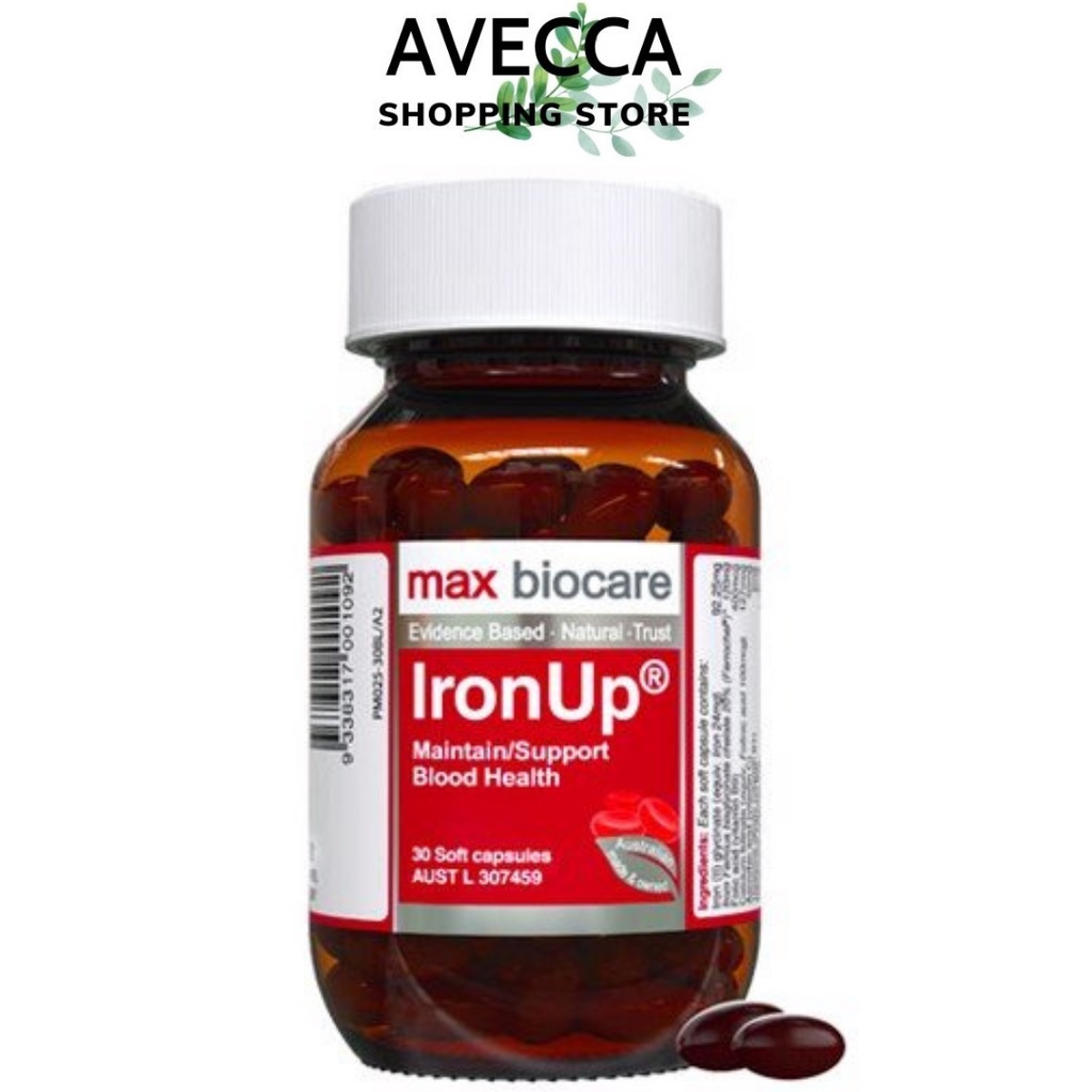 Viên Uống Giúp Duy Trì Máu Bình Thường, Bổ Máu, Bổ Sung Sắt  IronUp Max Biocare (30 viên/ hộp)