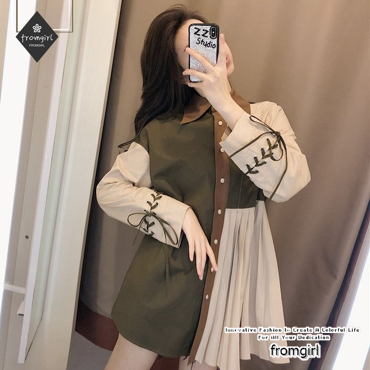 Áo sơ mi dài tay thiết kế phong cách cá tính thời trang mùa xuân 2021 cho nữ