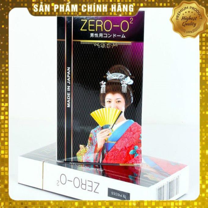 Bao cao su Nhật siêu mỏng siêu trơn hộp 12c Zero O2