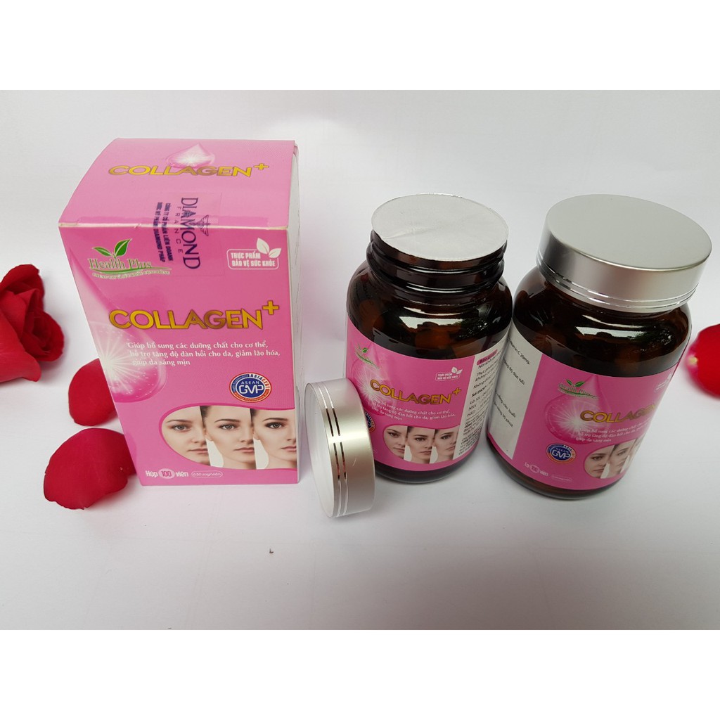 Hộp 100 viên Collagen dạng viên hộp tiện dụng đẩy lùi da khô sạm , ngăn ngừa nếp nhăn HCLG