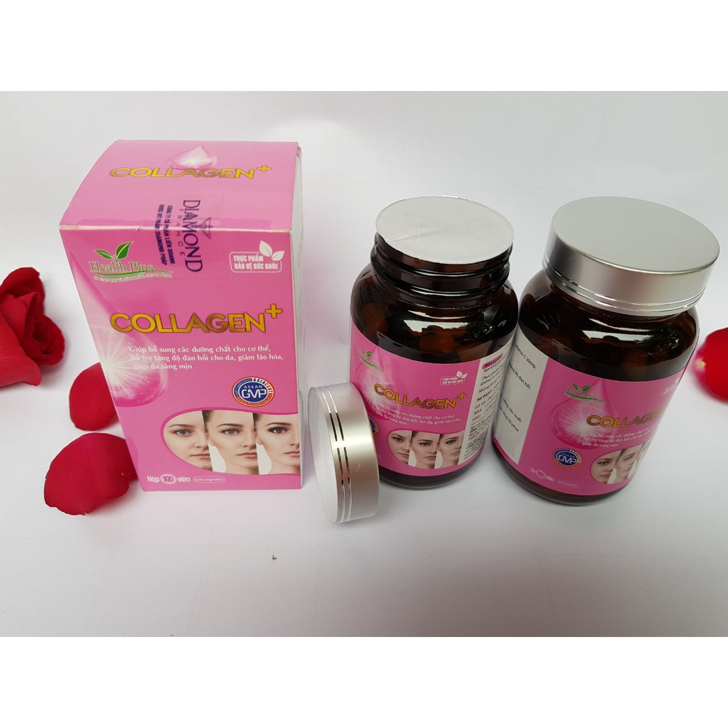 Hộp 100 viên Collagen dạng viên hộp tiện dụng đẩy lùi da khô sạm , ngăn ngừa nếp nhăn