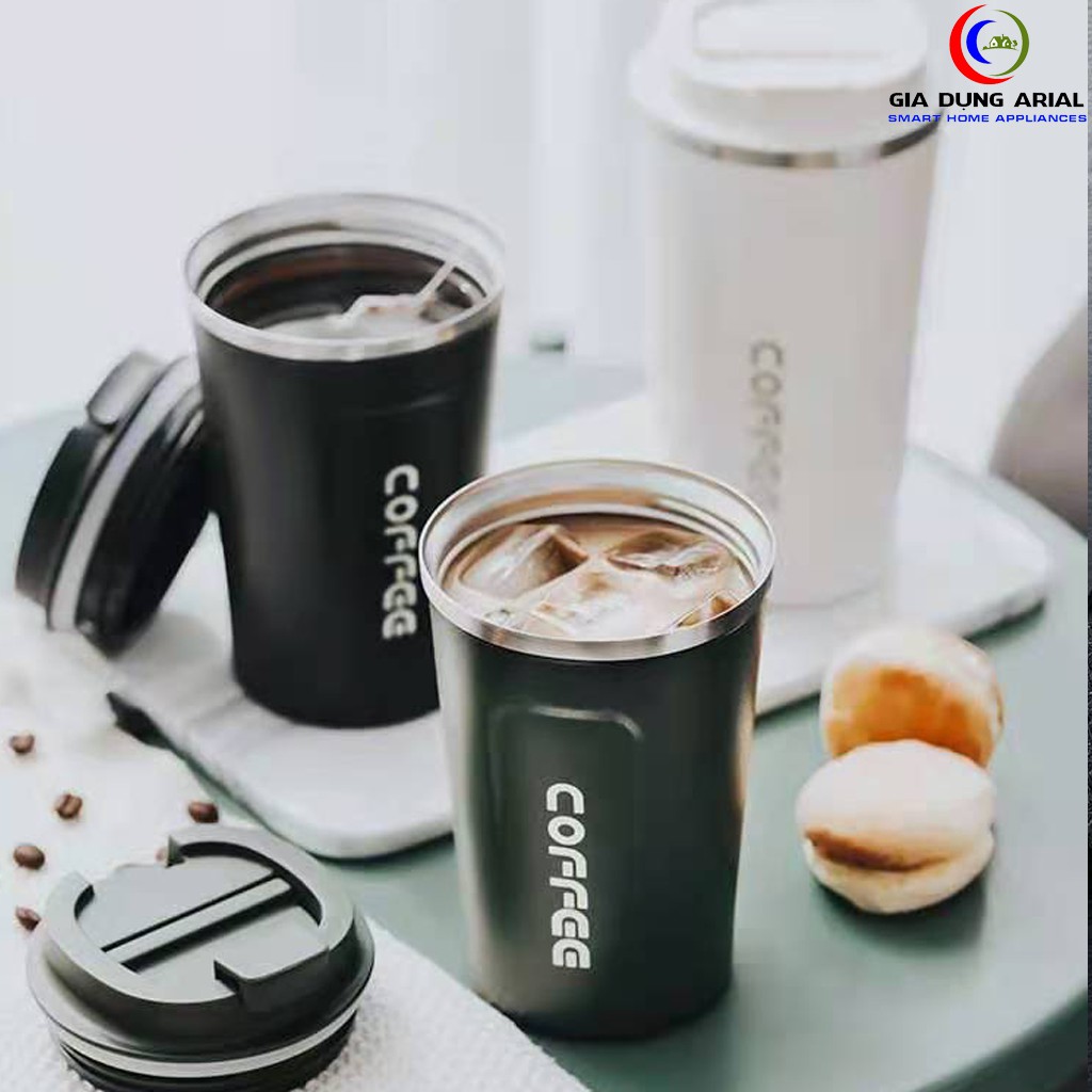 [LOẠI CHUẨN] Cốc Giữ Nhiệt Coffee Holic Dung Tích 380ml Thích Hợp Đựng Nước Cafe Giữ Nhiệt 6 Tiếng