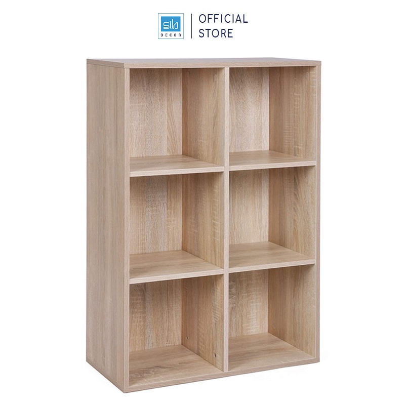 Tủ Sách Gỗ 6 Ngăn Thương Hiệu SIB Decor Kích Thước 97.5 x 65.5 x 30cm