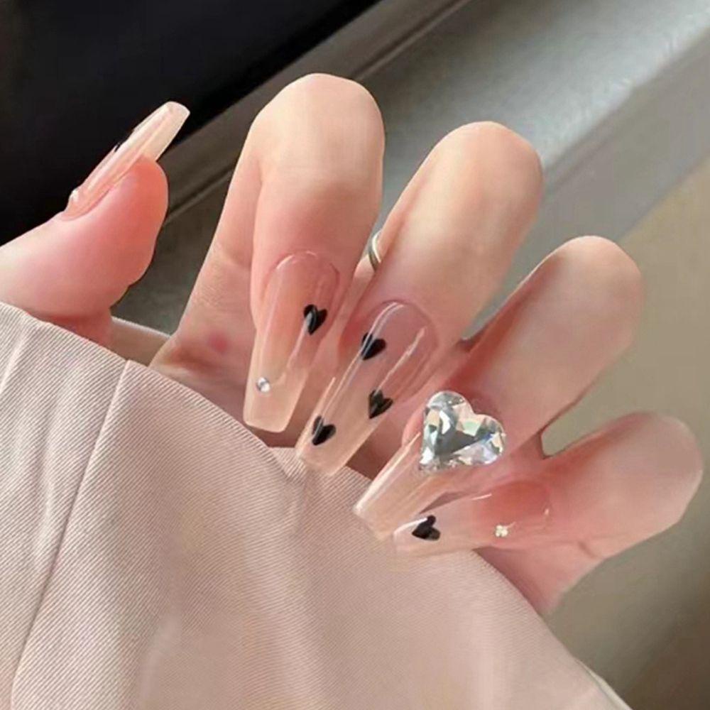 Hộp 24 Móng Tay Giả Múa Ba Lê Che Phủ Toàn Diện Họa Tiết Hoa Ngôi Sao Lấp Lánh