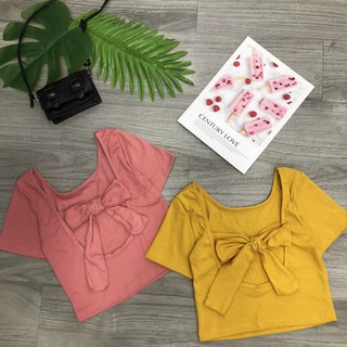 Áo Thun Tay Ngắn Phía Sau Cột Nơ