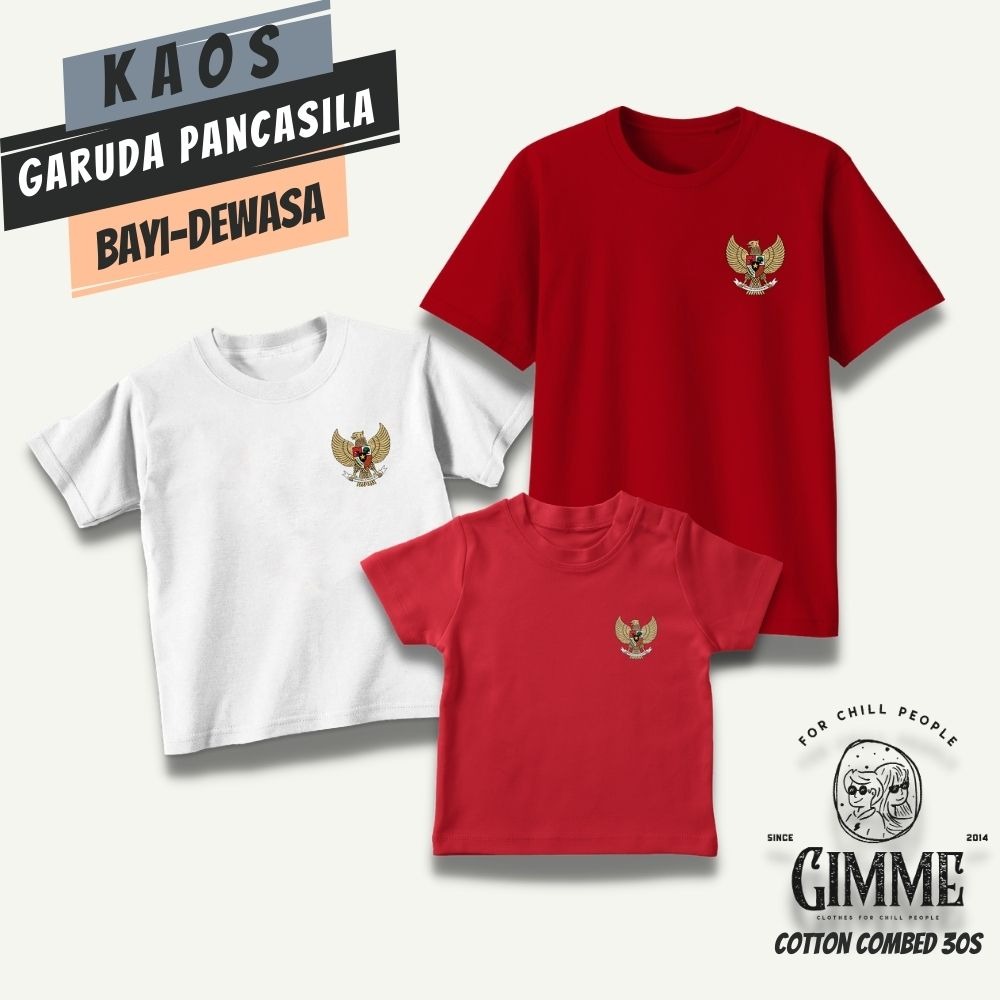 Áo Thun Cotton Mềm Thoải Mái In Hình Garuda Pancasila Baby / Teens / Người Lớn 30s